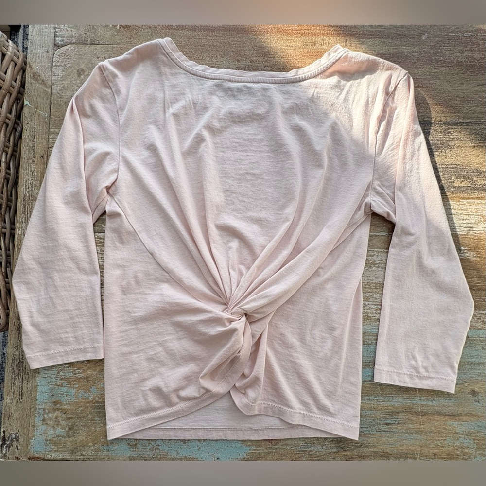 J.Crew Light Pink 3/4 Sleeve Tee With Twist Back